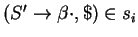 $(A\rightarrow\beta_1\cdot\beta_2,v)\in s_i$