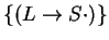 \(\{
(\ensuremath{L\rightarrow L,\cdot S} ), (\ensuremath{S\rightarrow \cdot(L)} ), (\ensuremath{S\rightarrow \cdot x} )
\}\)