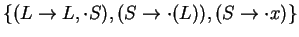 \({}\qquad\ensuremath{\mbox{\bf goto}(8,x)=2}\quad \ensuremath{\mbox{\bf goto}(8,()=3}\quad \ensuremath{\mbox{\bf goto}(8,S)=9}\quad\)